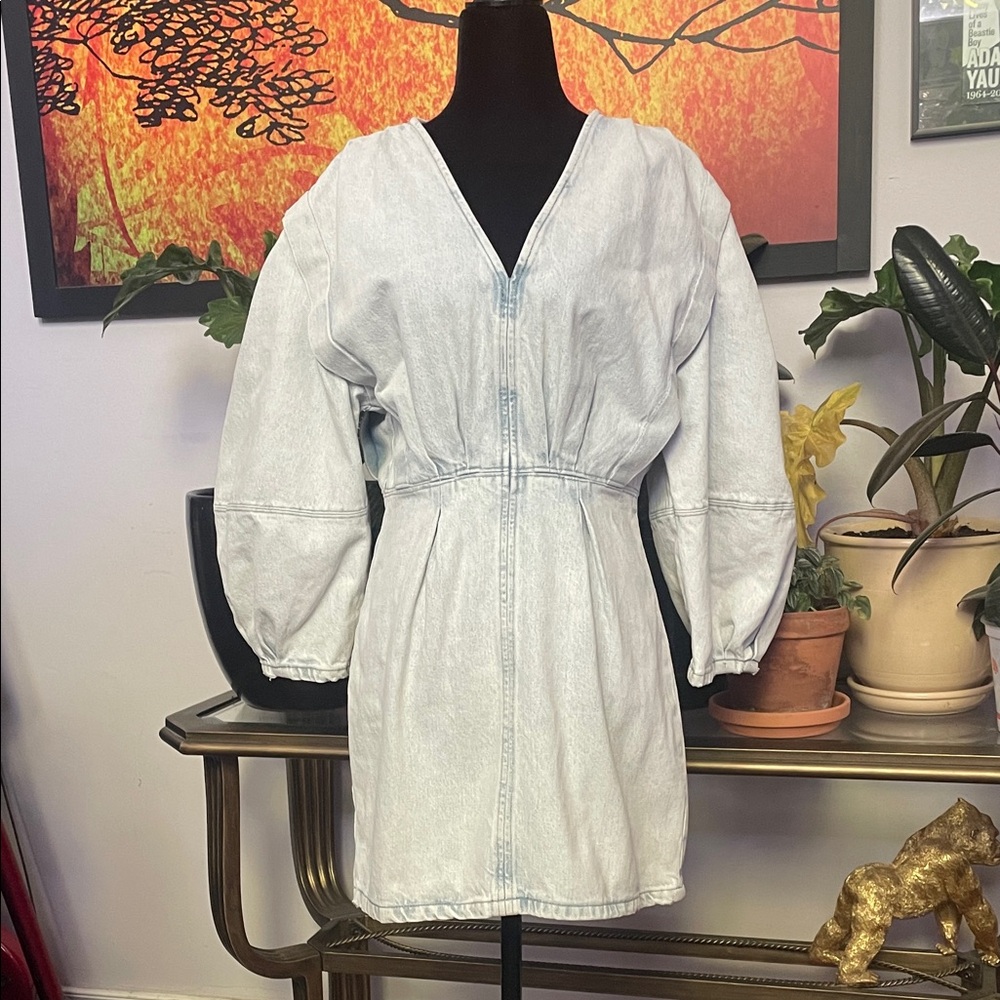 Zara Light Blue Long Sleeve Dress